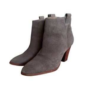 J. Crew Eaton Ankle Booties Women's Size 8 GRAY Suede Leather Boots Shoes